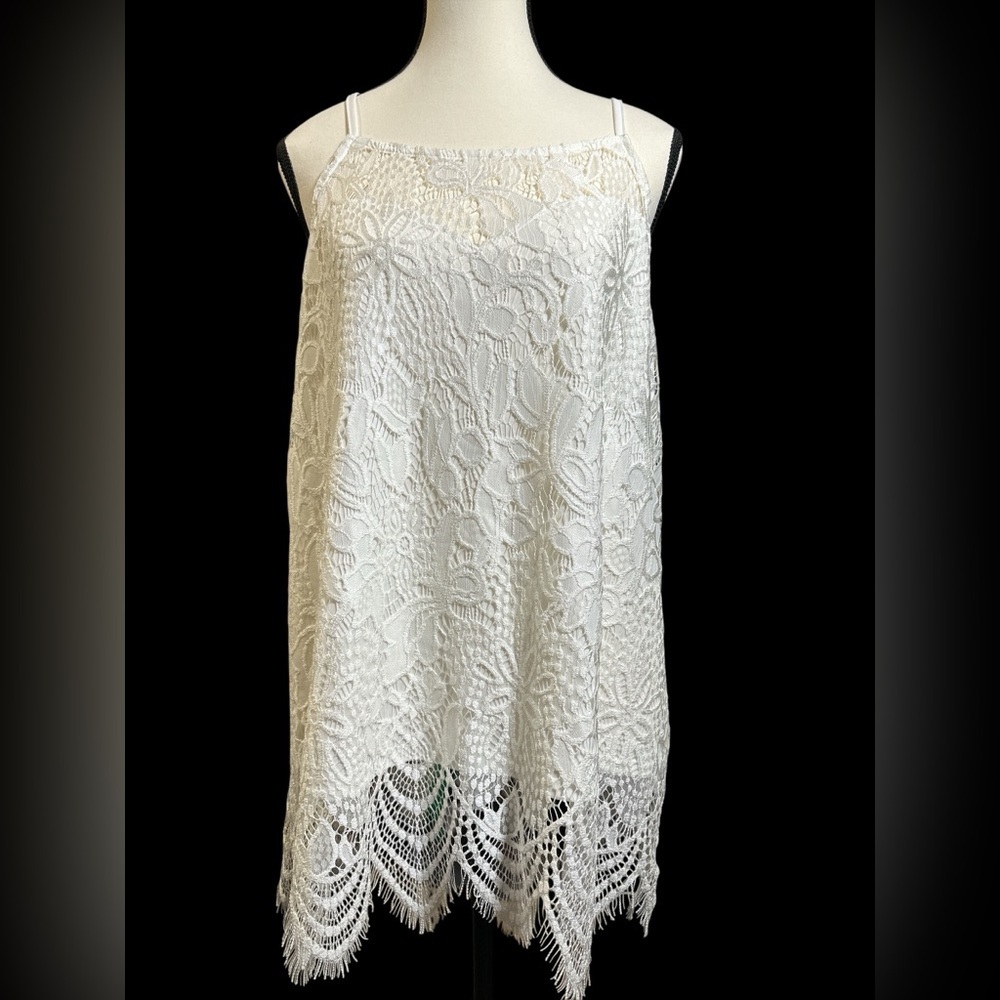 No Boundaries White Lace Tank Top